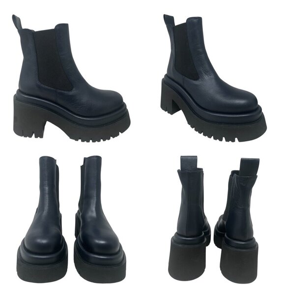 New Paloma Barcelo Sander Navy Leather Chelsea Platform Boots 6, Y2K, Streetwear - Picture 11 of 12